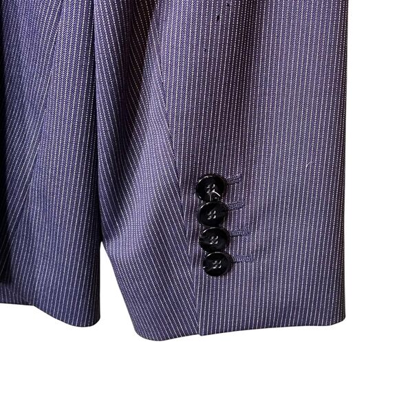 BOSS Hugo Boss Blazer Womens 14 Pinstripe Wool Blend Stretch Suit Jacket - Picture 8 of 9